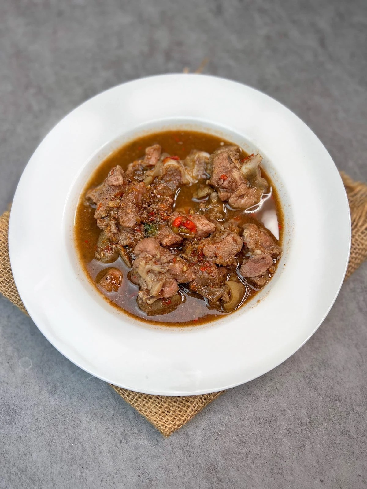 Goat pepper soup (Soupe au poivre de chèvre)