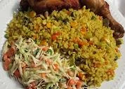 Fried rice with chicken (Riz frit au poulet)